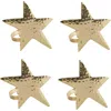 Design Imports Star Set Of 4 Napkin Rings In Gold