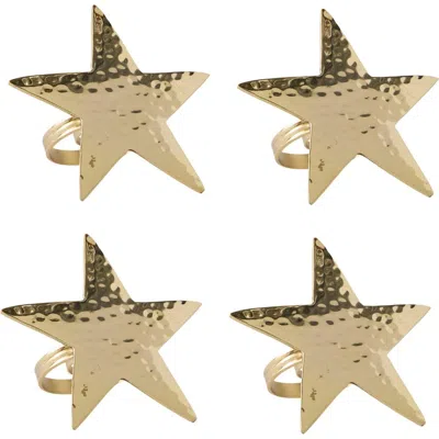 Design Imports Star Set Of 4 Napkin Rings In Gold