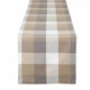 Design Imports Stone Tri Color Check Table Runner In Sand