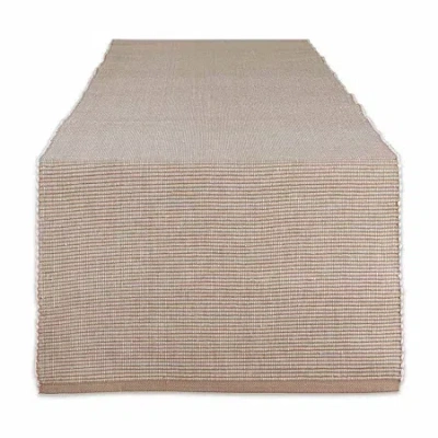 Design Imports Stone/white 2-tone Ribbed Table Runner In Sand