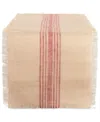 Design Imports Stripe Burlap Table Runner, 14x108 Inches In Middle Stripe Barn Red