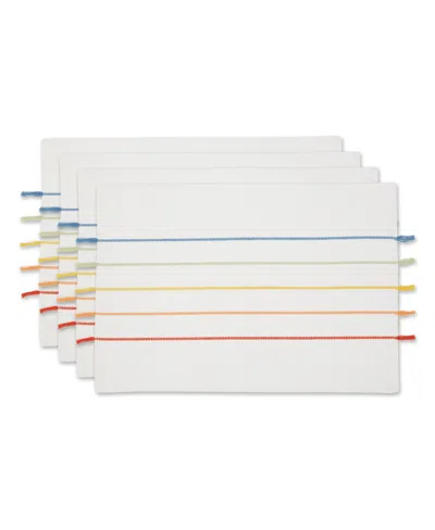 Design Imports Stripe Tassel Placemat Set Of 4 In Multi
