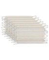 Design Imports Stripe With Fringe Placemat, Set Of 6 In Natural
