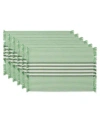 Design Imports Stripes With Fringe Placemat, Set Of 6 In Green