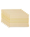 Design Imports Stripes With Fringe Placemat, Set Of 6 In Yellow