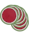 Design Imports Summer Day Watermelon Placemats, Set Of 6 In Multicolor