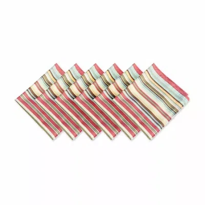 Design Imports Summer Stripe Outdoor 6-pc. Napkins In Sand