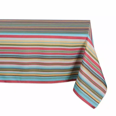 Design Imports Summer Stripe Outdoor Tablecloth In Sand