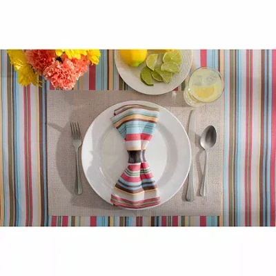 Design Imports Summer Stripe Outdoor Tablecloth In Multi