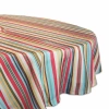 Design Imports Summer Stripe Outdoor With Zipper Tablecloth In Sand