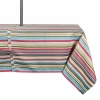 Design Imports Summer Stripe Outdoor With Zipper Tablecloth In Sand