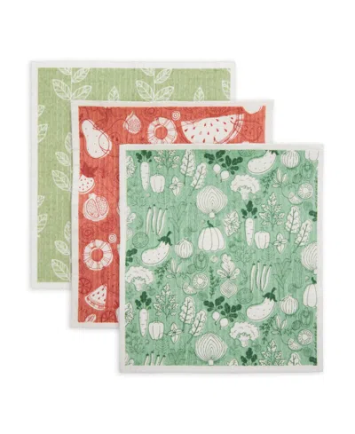 Design Imports Swedish Dishcloth 3 Pack Set, 7.75" X 6.75" In Multi