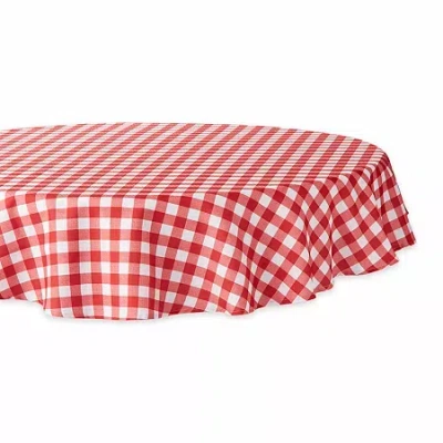 Design Imports Tango Red Check Outdoor Tablecloth