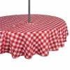 Design Imports Tango Red Check Round Outdoor With Zipper Tablecloths In Red