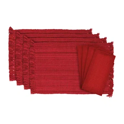 Design Imports Tango Red Fringe 8-pc. Placemats & Napkin Set