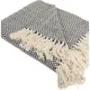 Design Imports Tassel Throw Blanket In Black