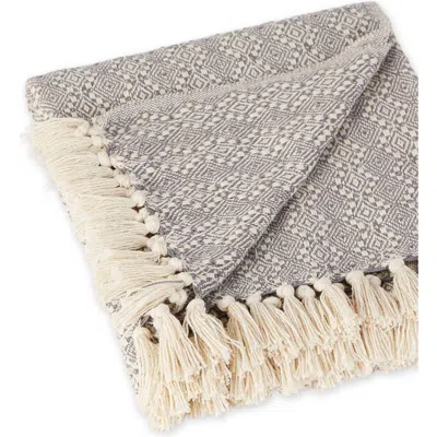 Design Imports Tassel Throw Blanket In Gray