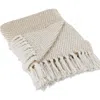 Design Imports Tassel Woven Cotton Throw Blanket In Brown