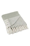 Design Imports Tassel Woven Cotton Throw Blanket In Green