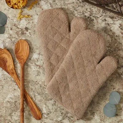 Design Imports Terry Oven Mitt In Stone
