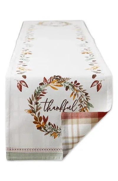 Design Imports Thankful Autumn Wreath Reversible Tablecloth