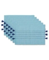 Design Imports Thera Stripe Placemat, Set Of 6 In Blue