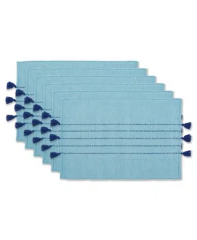Design Imports Thera Stripe Placemat, Set Of 6 In Blue
