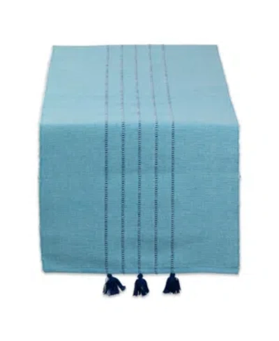 Design Imports Thera Stripes Table Runner In Blue