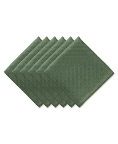 Design Imports Tonal Lattice Print Outdoor Napkin Set Of 6 In Artichoke Green