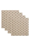 Design Imports Tree Dots 4-piece Napkin Set In Neutral