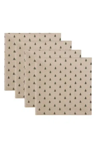 Design Imports Tree Dots 4-piece Napkin Set In Neutral