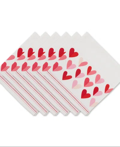 Design Imports Valentine's Day Napkin, Set Of 6 In Two Hearts