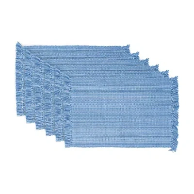Design Imports Variegated Fringe 6-pc. Placemat In Blue