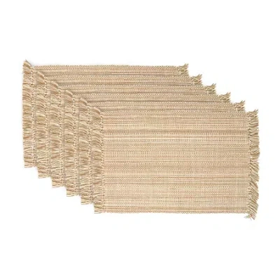 Design Imports Variegated Fringe 6-pc. Placemat In Sand
