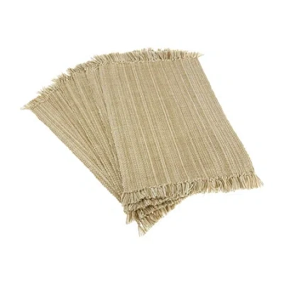 Design Imports Variegated Fringe 6-pc. Placemat In Brown