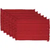 Design Imports Variegated Fringe Set Of 4 Placemats In Red