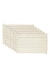 Design Imports Variegated Fringe Set Of 4 Placemats In White