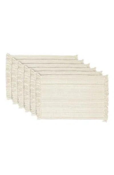 Design Imports Variegated Fringe Set Of 4 Placemats In White