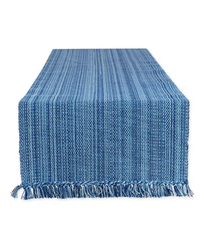 Design Imports Variegated Fringe Table Runner, 13x72 Inches In Blue