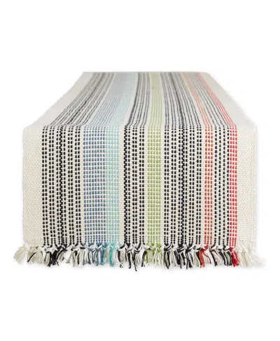 Design Imports Variegated Fringe Table Runner, 13x72 Inches In Mediterranean Stripe