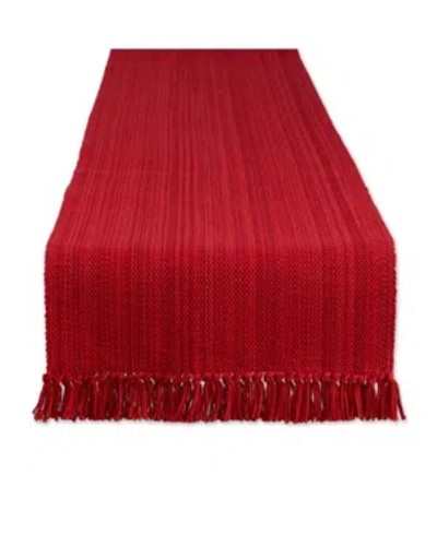 Design Imports Variegated Fringe Table Runner In Red