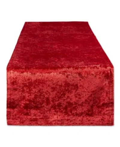 Design Imports Velvet Table Runner In Red