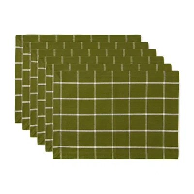 Design Imports Ventana Green Check 6-pc. Table Linen Set