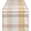 Design Imports Veranda Plaid Table Runner In Orange