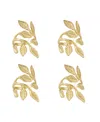 Design Imports Vine Napkin Ring, Set Of 4 In Gold