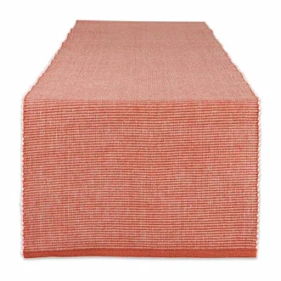 Design Imports Vintage Red And White 2-tone Ribbed Table Runner