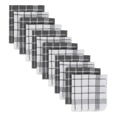 Design Imports Waffle Weave Dish Cloth In Gray