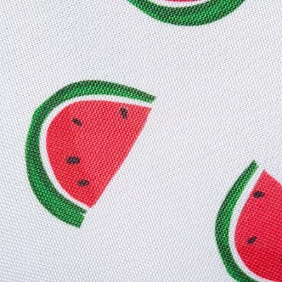 Design Imports Watermelon Print Outdoor With Zipper Tablecloth In White