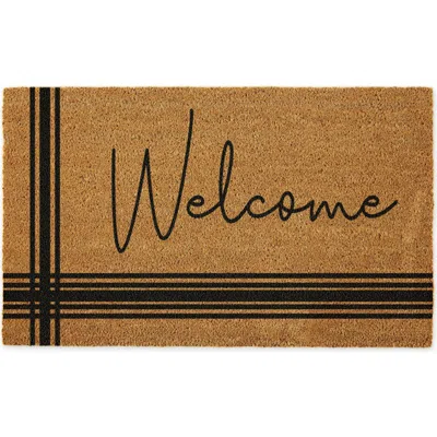 Design Imports Welcome Coir Doormat In Black
