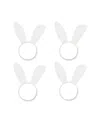 Design Imports White Bunny Ears Aluminum Napkin Ring, Set Of 4 In White